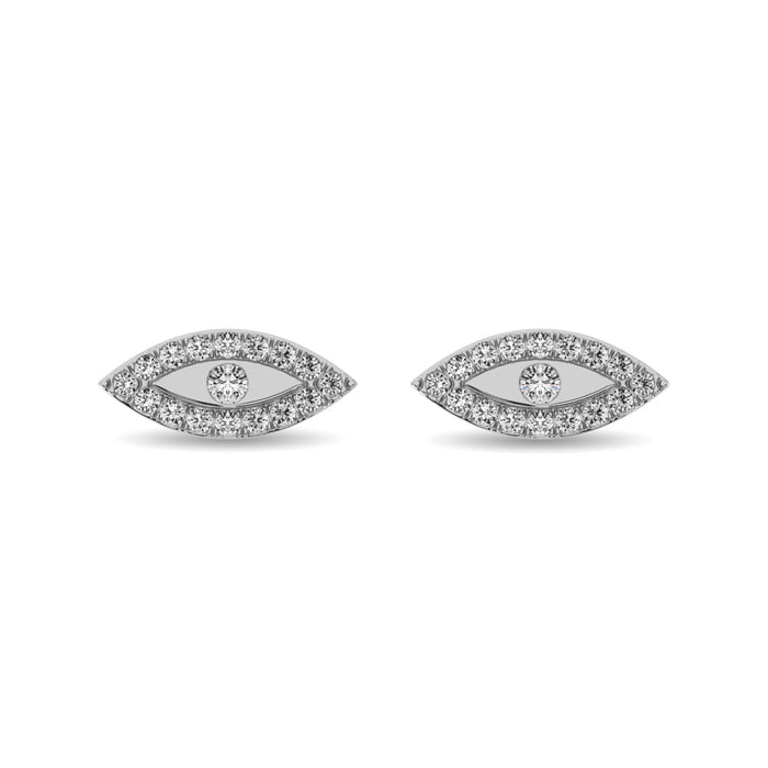 Diamond 1/6 ct tw Round Cut Fashion Earrings in 10K White Gold