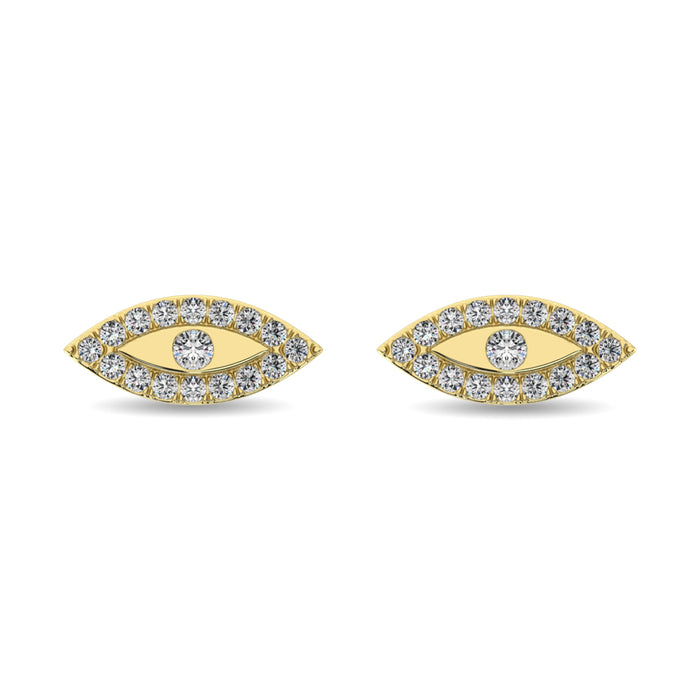 Diamond 1/6 ct tw Round Cut Fashion Earrings in 10K Yellow Gold