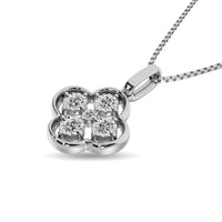 Thumbnail for Diamond 1/10 ct tw Fashion Pendant in 10K White Gold