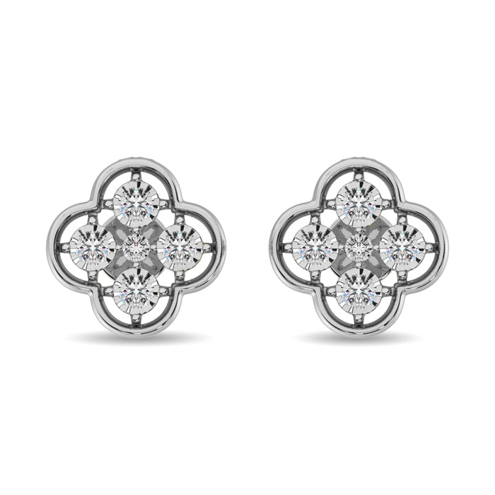 Diamond 1/6 ct tw Fashion Earrings in 10K White Gold