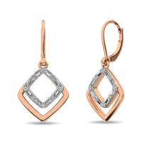 Thumbnail for Diamond 1/6 Ct.Tw. Round and Baguette Fashion Earrings in 14K Two Tone Gold