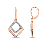 Thumbnail for Diamond 1/6 Ct.Tw. Round and Baguette Fashion Earrings in 14K Two Tone Gold
