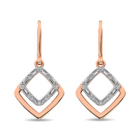 Thumbnail for Diamond 1/6 Ct.Tw. Round and Baguette Fashion Earrings in 14K Two Tone Gold
