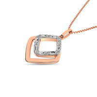 Thumbnail for Diamond 1/8 Ct.Tw. Round and Baguette Fashion Pendant in 14K Two Tone Gold