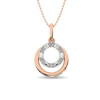 Thumbnail for Diamond 1/10 Ct.Tw. Round and Baguette Fashion Pendant in 14K Two Tone Gold