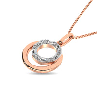 Thumbnail for Diamond 1/10 Ct.Tw. Round and Baguette Fashion Pendant in 14K Two Tone Gold