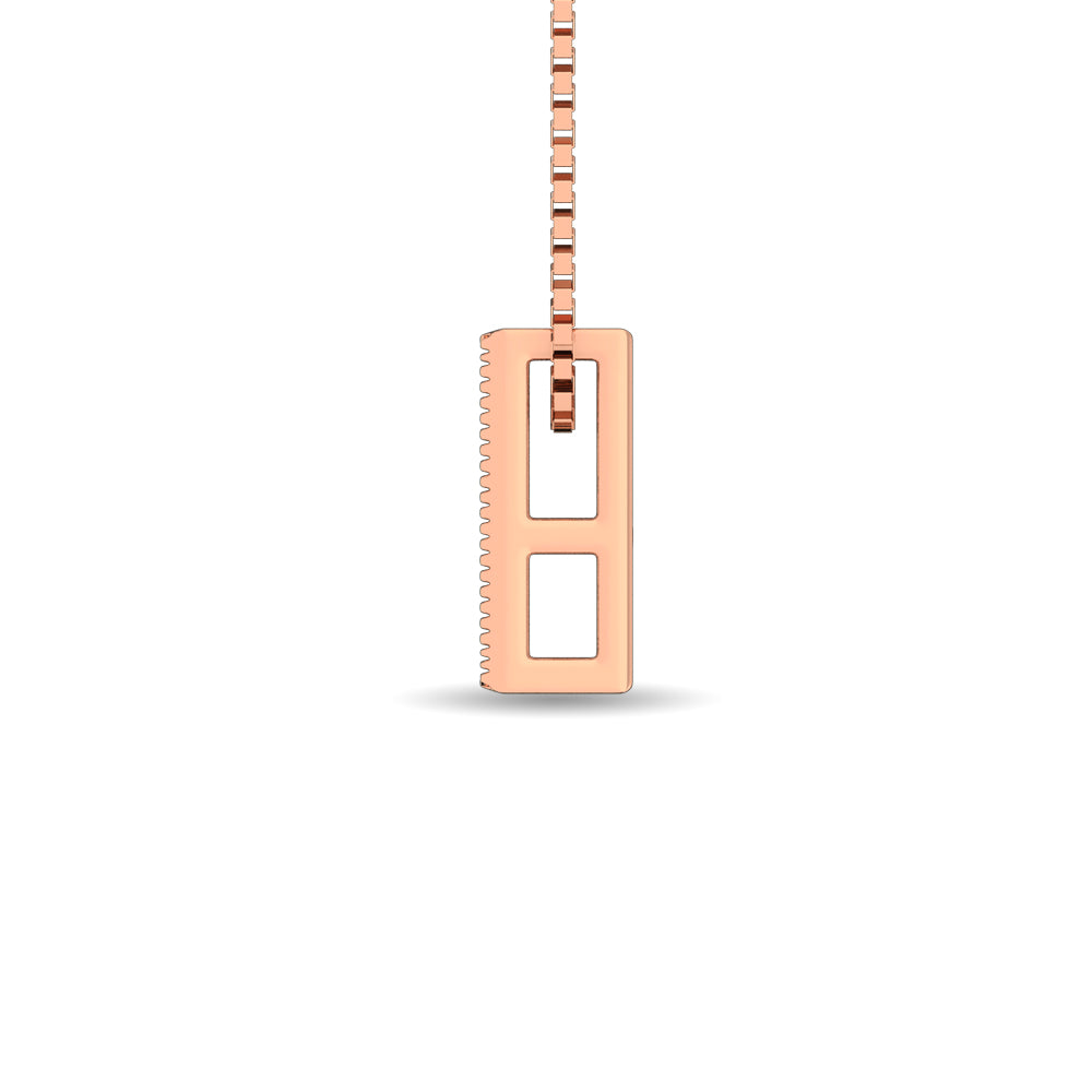 Diamond 1/20 Ct.Tw. Round and Baguette Fashion Pendant in 10K Rose Gold