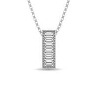 Thumbnail for Diamond 1/20 Ct.Tw. Round and Baguette Fashion Pendant in 10K White Gold