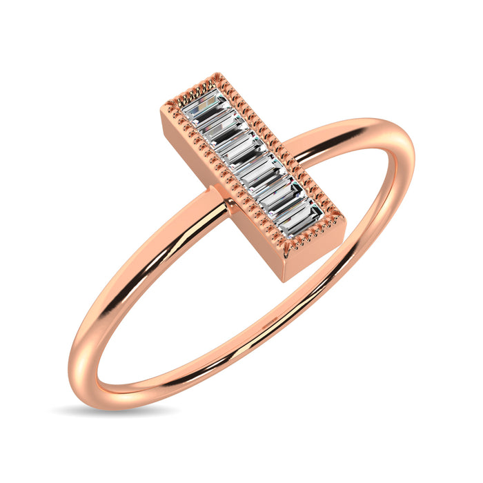Diamond 1/20 ct tw Baguette Cut Fashion Ring in 10K Rose Gold
