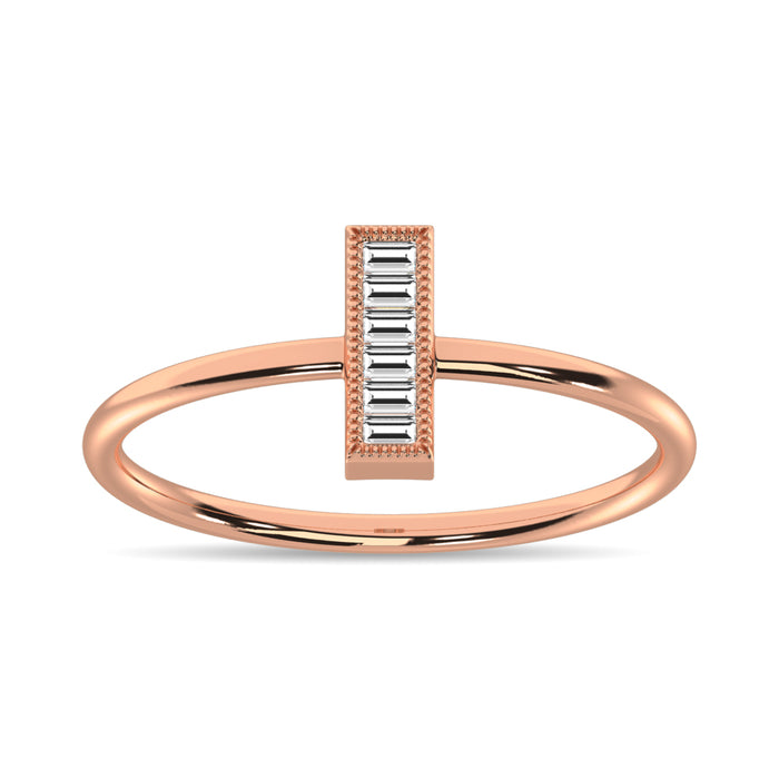 Diamond 1/20 ct tw Baguette Cut Fashion Ring in 10K Rose Gold