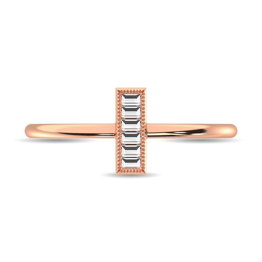 Diamond 1/20 ct tw Baguette Cut Fashion Ring in 10K Rose Gold