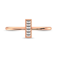 Thumbnail for Diamond 1/20 ct tw Baguette Cut Fashion Ring in 10K Rose Gold