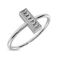 Thumbnail for Diamond 1/20 ct tw Baguette Cut Fashion Ring in 10K White Gold
