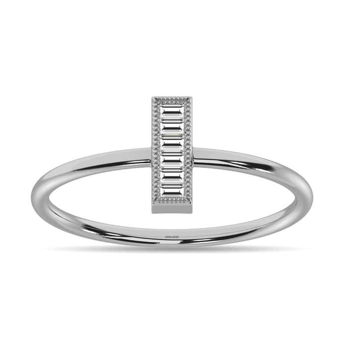 Diamond 1/20 ct tw Baguette Cut Fashion Ring in 10K White Gold