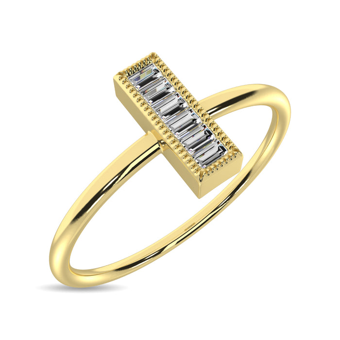 Diamond 1/20 ct tw Baguette Cut Fashion Ring in 10K Yellow Gold