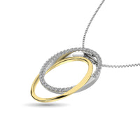 Thumbnail for Diamond 1/6 ct tw Oval Shape Pendant in 14K Two Tone Gold