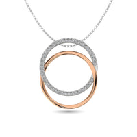 Thumbnail for Diamond 1/6 ct tw Round Shape Pendant in 14K Two Tone Gold