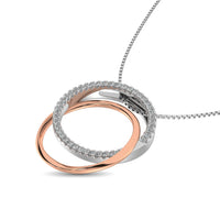 Thumbnail for Diamond 1/6 ct tw Round Shape Pendant in 14K Two Tone Gold