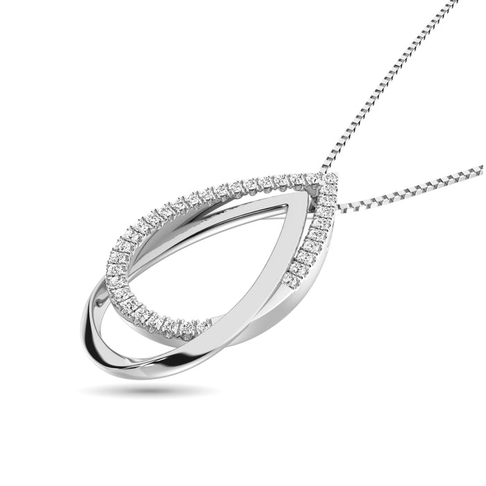 Diamond 1/6 ct tw Tear Shape Pendant in 14K White Gold