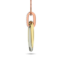 Thumbnail for Diamond 1/10 ct tw Circle Shape Pendant in 10K Three Tone Gold