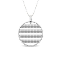 Thumbnail for Diamond 3/8 ct tw Circle Shape Pendant in 14K White Gold