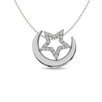 Thumbnail for Diamond 1/20 ct tw Moon and Star Pendant in Sterling Silver