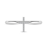Thumbnail for Diamond 1/20 ct tw Cross Ring in 10K White Gold