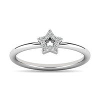 Thumbnail for Diamond 1/20 ct tw Star Ring in 10K White Gold