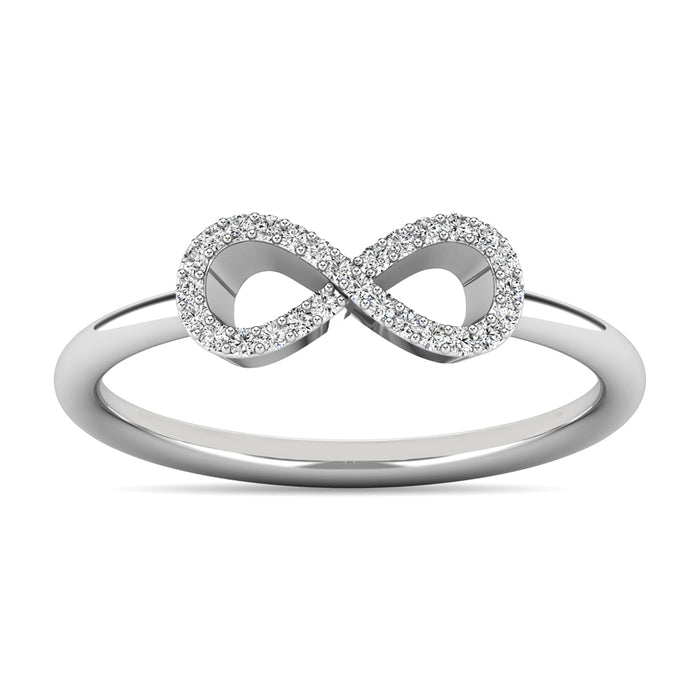 Diamond 1/10 ct tw Infinity Ring in 10K White Gold