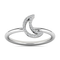 Thumbnail for Diamond 1/20 ct tw Moon Ring in 10K White Gold