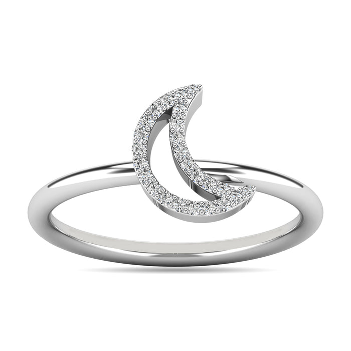 Diamond 1/20 ct tw Moon Ring in 10K White Gold