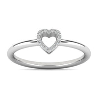 Thumbnail for Diamond 1/20 ct tw Heart Ring in 10K White Gold