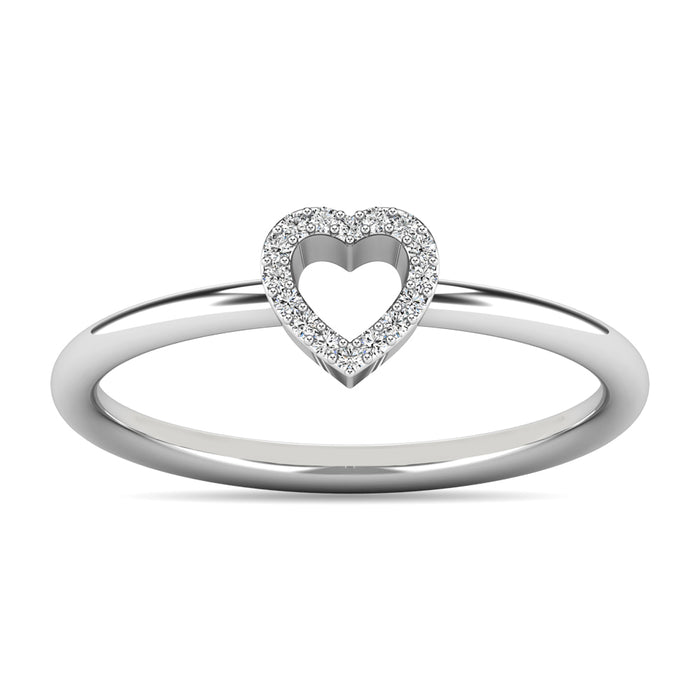 Diamond 1/20 ct tw Heart Ring in 10K White Gold