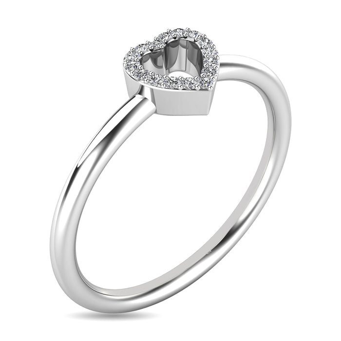 Diamond 1/20 ct tw Heart Ring in 10K White Gold