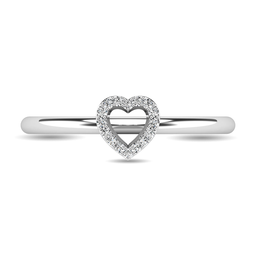 Diamond 1/20 ct tw Heart Ring in 10K White Gold