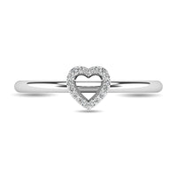 Thumbnail for Diamond 1/20 ct tw Heart Ring in 10K White Gold