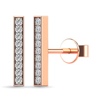 Thumbnail for Diamond 1/20 ct tw Bar Earrings in 10K Rose Gold