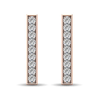 Thumbnail for Diamond 1/20 ct tw Bar Earrings in 10K Rose Gold