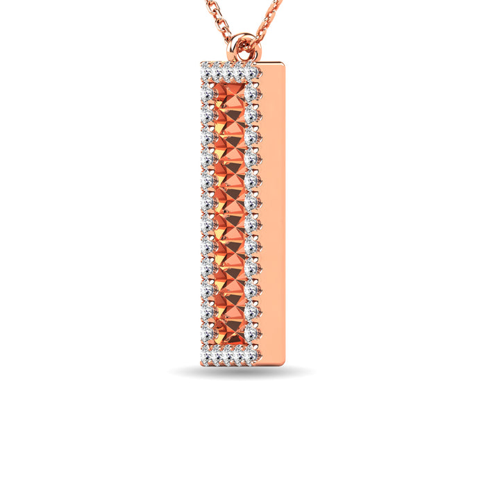 Diamond 1/10 ct tw Texture Pendant in 10K Rose Gold