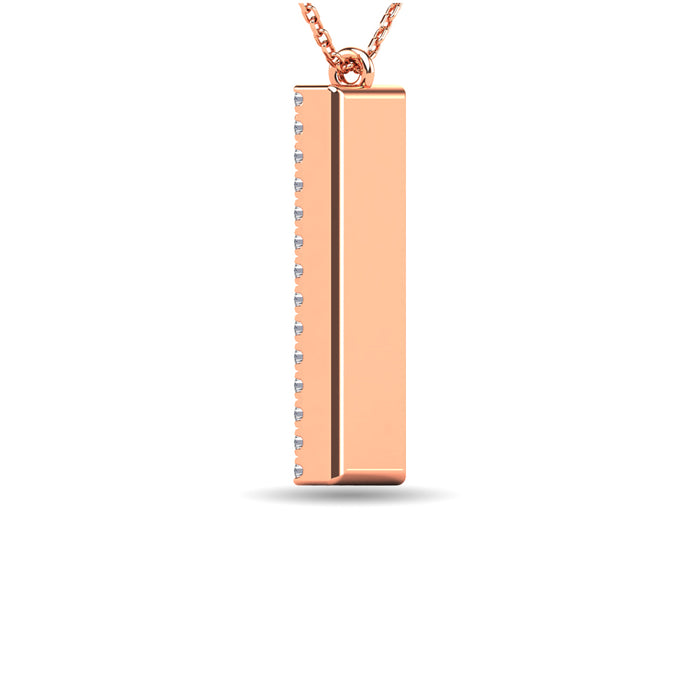 Diamond 1/10 ct tw Texture Pendant in 10K Rose Gold