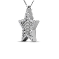 Thumbnail for Diamond 1/10 ct tw Texture Pendant in 10K White Gold