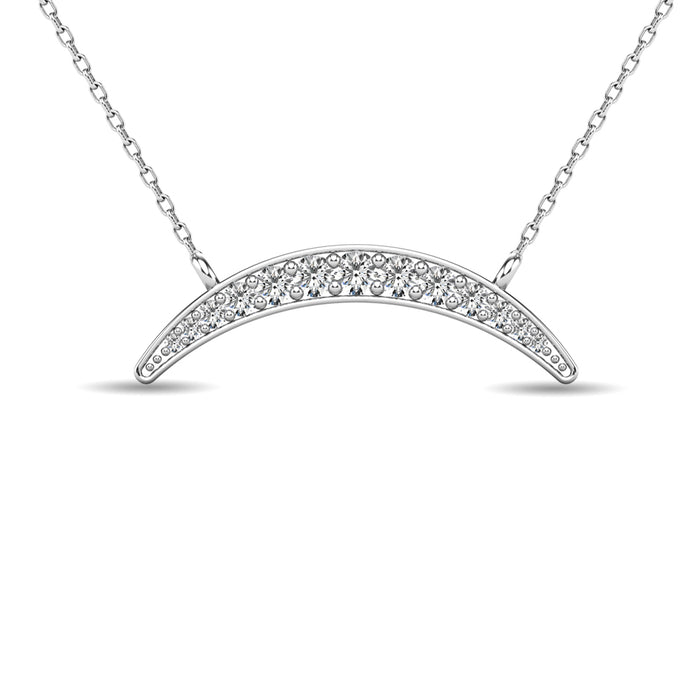 Diamond 1/6 ct tw Crescent Necklace in 10K White Gold