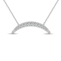 Thumbnail for Diamond 1/6 ct tw Crescent Necklace in 10K White Gold
