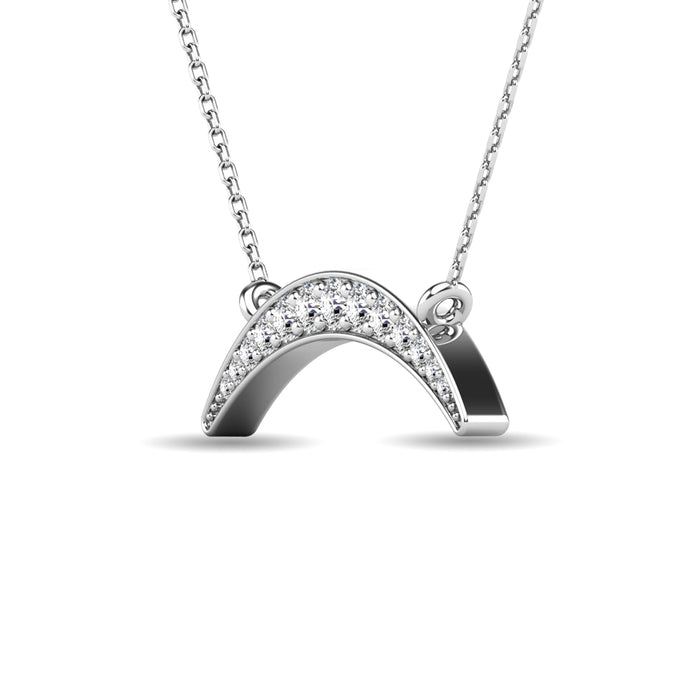 Diamond 1/6 ct tw Crescent Necklace in 10K White Gold