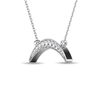 Thumbnail for Diamond 1/6 ct tw Crescent Necklace in 10K White Gold