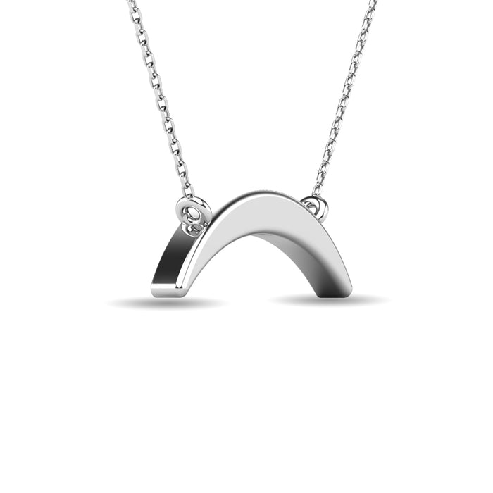 Diamond 1/6 ct tw Crescent Necklace in 10K White Gold