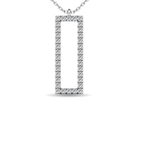 Thumbnail for Diamond 1/8 ct tw Rectangle Pendant in 10K White Gold