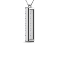 Thumbnail for Diamond 1/8 ct tw Rectangle Pendant in 10K White Gold