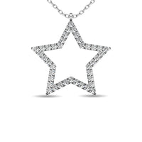 Thumbnail for Diamond 1/8 ct tw Star Pendant in 10K White Gold