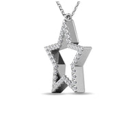 Thumbnail for Diamond 1/8 ct tw Star Pendant in 10K White Gold